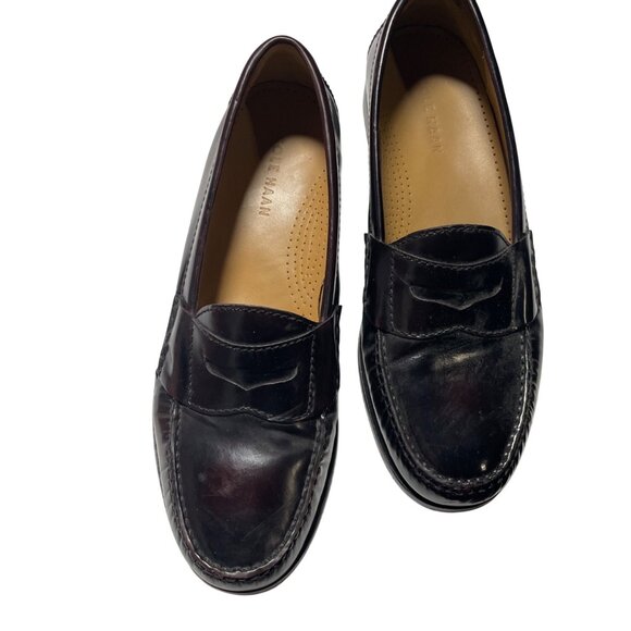 Cole Haan Mens Loafers 8.5 Black Leather Penny Slip-On Shoes - Picture 1 of 5